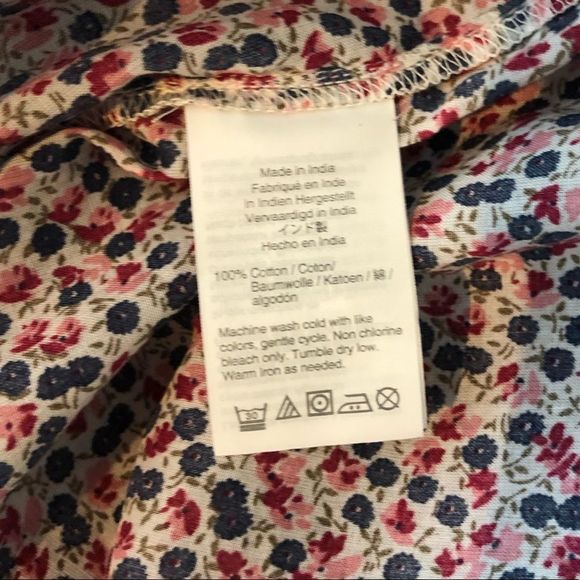 J Crew Mercantile Ditsy Floral Ruffle Trim Cotton 3/4 Sleeve Top NWT - Picture 11 of 12